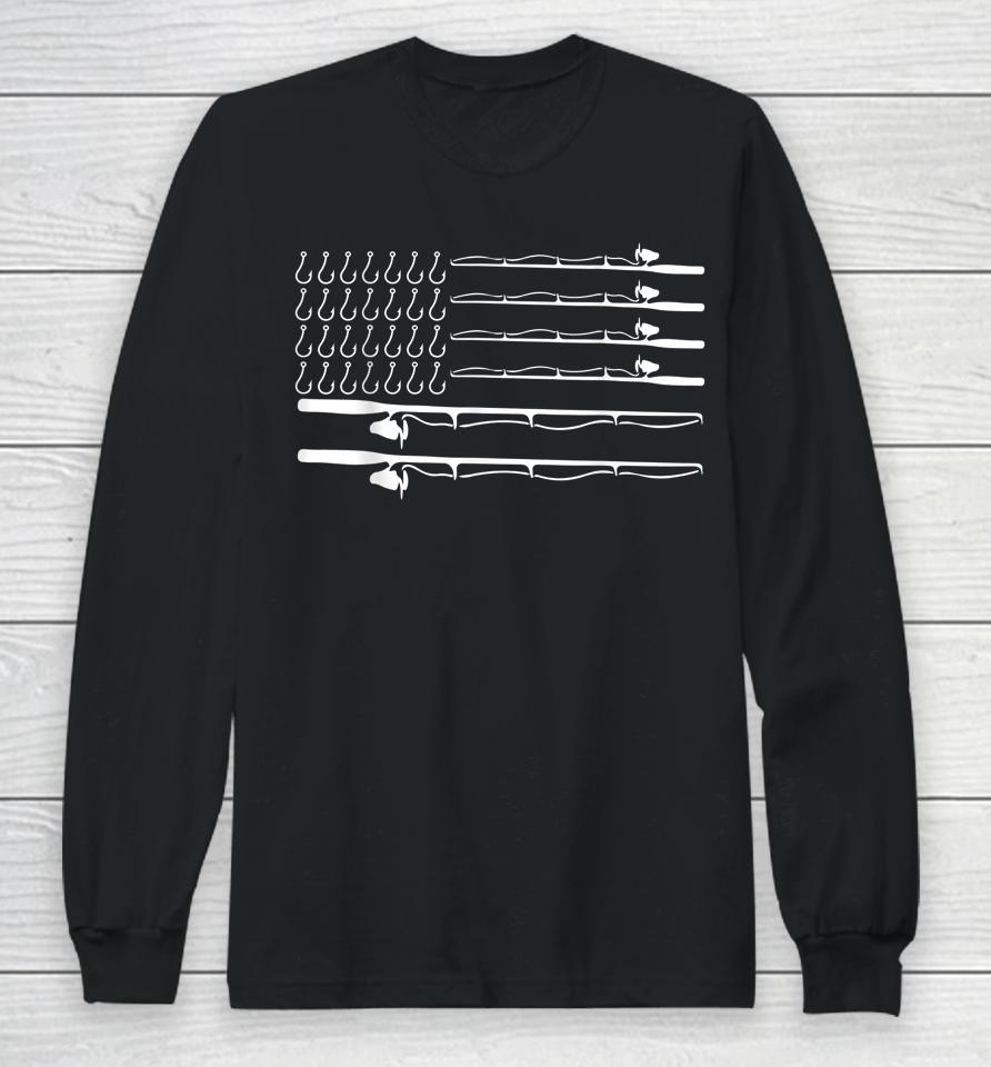 Fathers Day Fishing Flag Fisherman Rods Gift Long Sleeve T-Shirt