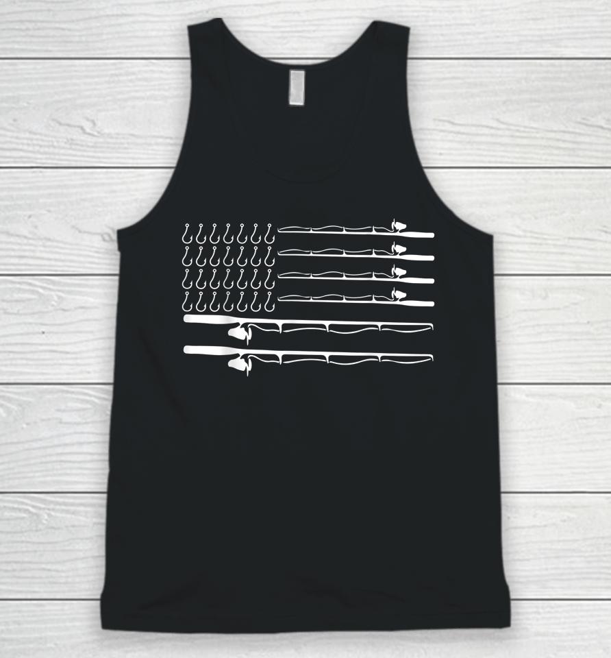 Fathers Day Fishing Flag Fisherman Rods Gift Unisex Tank Top