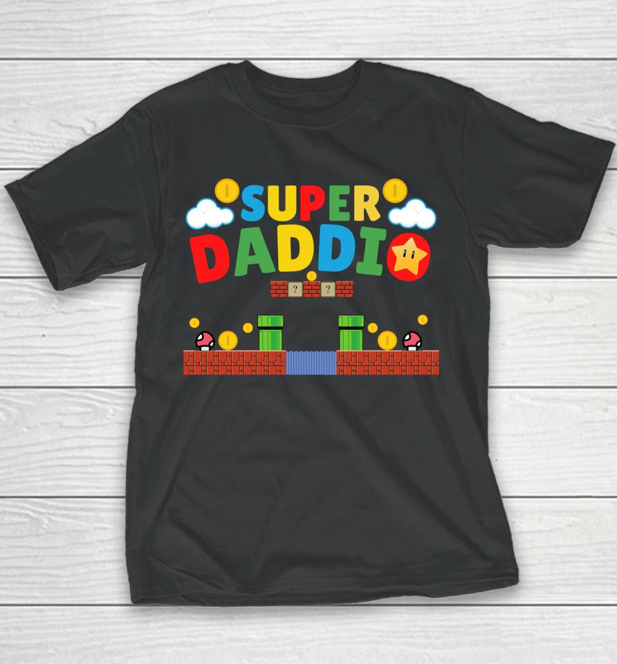 Father's Day Gamer Daddy Super Daddio Youth T-Shirt