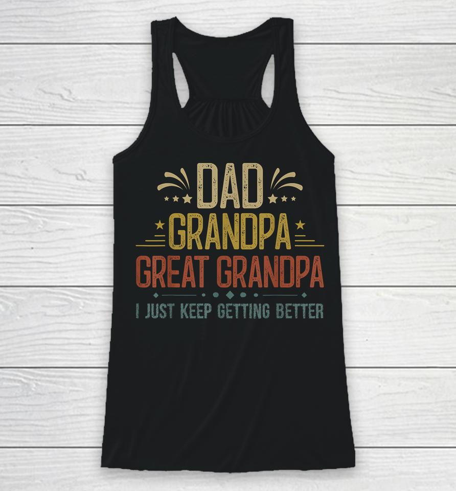 Fathers Day Gift From Grandkids Dad Grandpa Great Grandpa Racerback Tank