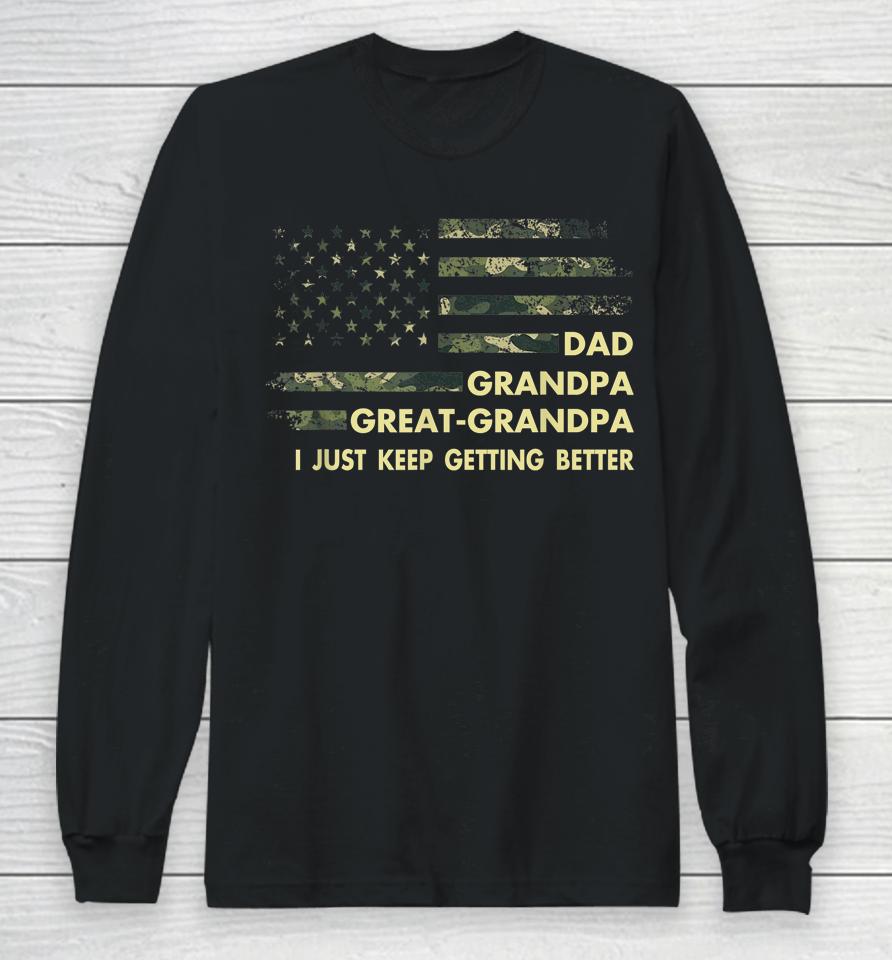 Fathers Day Gift From Grandkids Dad Grandpa Great Grandpa Long Sleeve T-Shirt