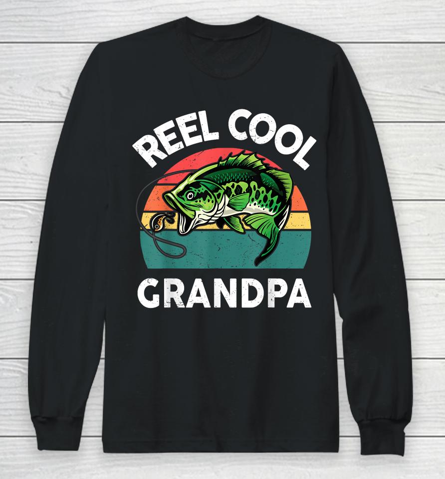 Fathers Day Gift Reel Cool Grandpa Dad Papa Pop-Pop Fishing Long Sleeve T-Shirt