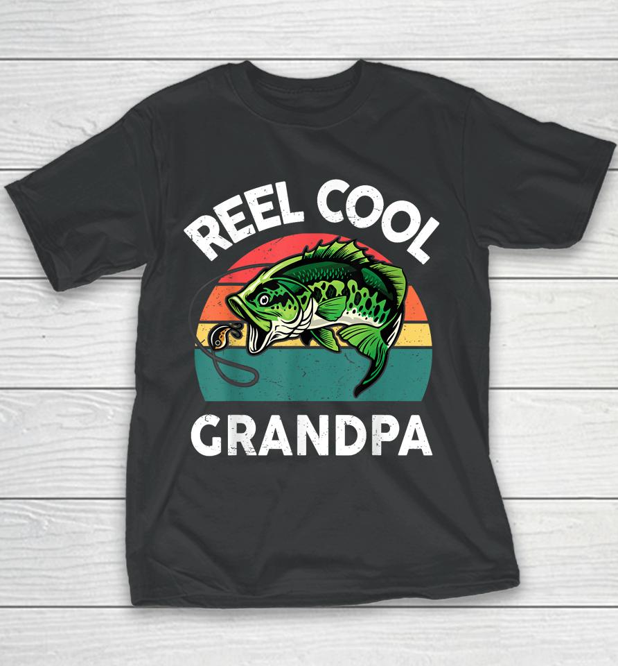 Fathers Day Gift Reel Cool Grandpa Dad Papa Pop-Pop Fishing Youth T-Shirt