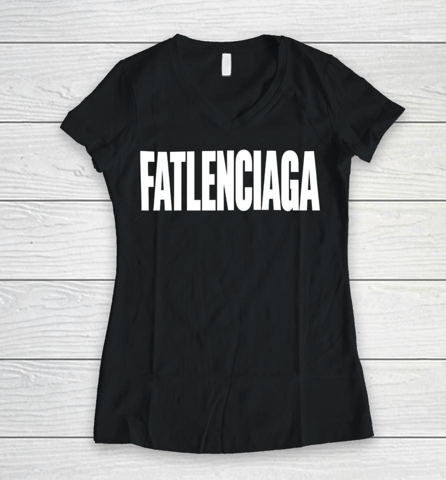 Fatlenciaga Women V-Neck T-Shirt