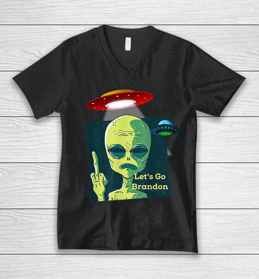 Fauci Alien Ufo Fuck Let's Go Brandon Unisex V-Neck T-Shirt