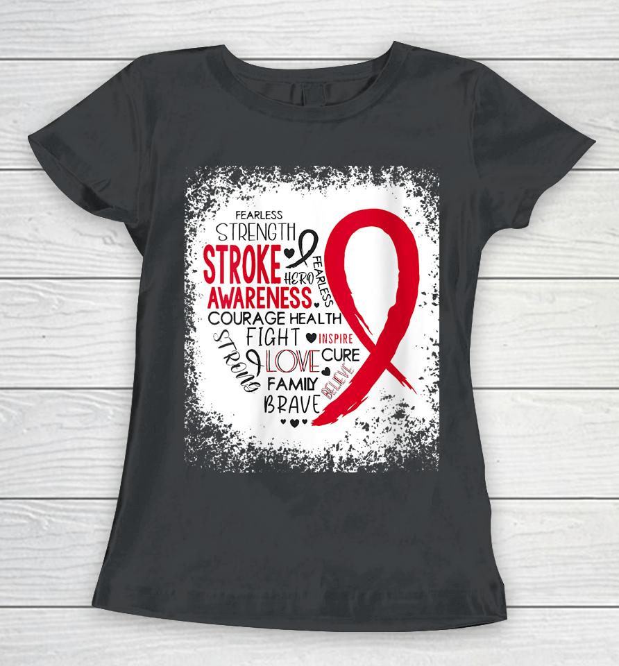 Fearless Strength Stroke Awareness Month Stroke Warrior Women T-Shirt