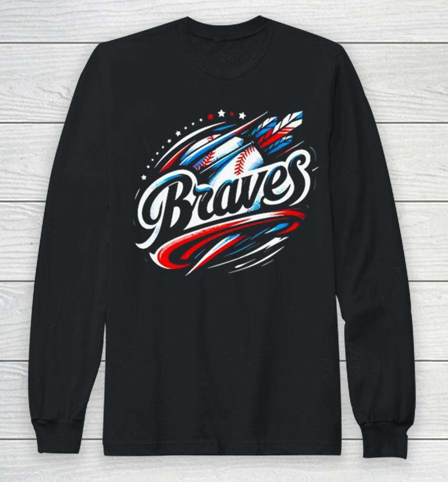 Feathers Braves Baseball Mlb Team Long Sleeve T-Shirt