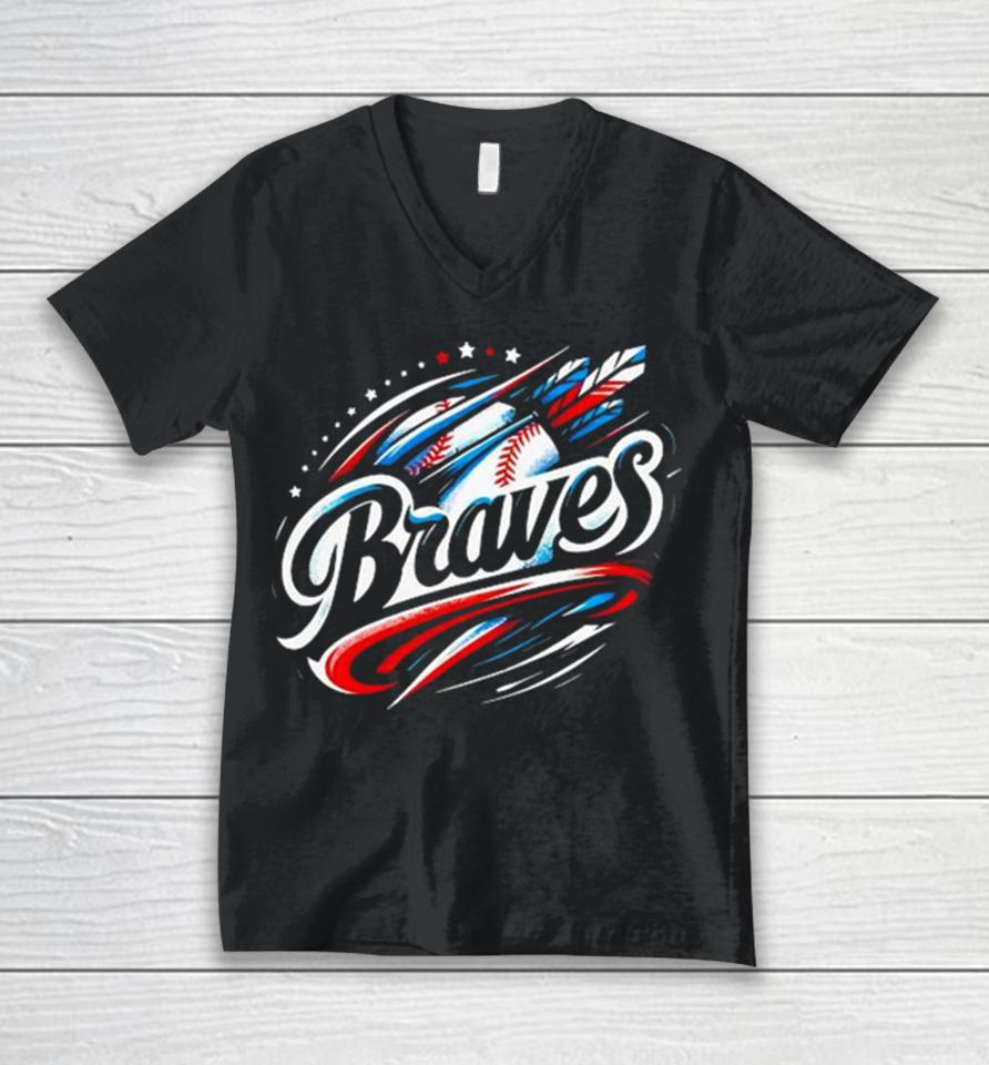 Feathers Braves Baseball Mlb Team Unisex V-Neck T-Shirt