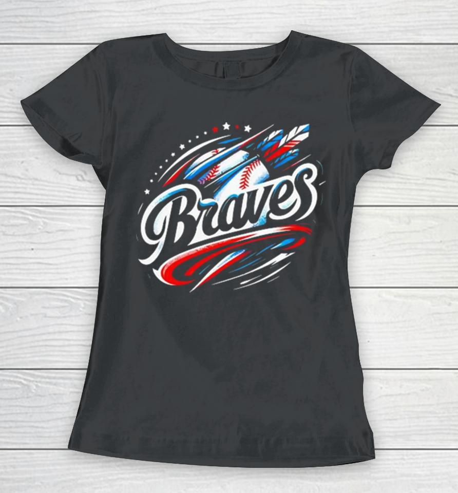 Feathers Braves Baseball Mlb Team Women T-Shirt