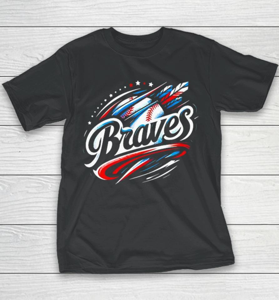 Feathers Braves Baseball Mlb Team Youth T-Shirt