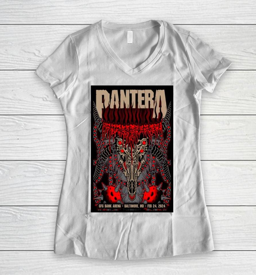 February 24, 2024 Pantera Concert Cfg Bank Arena Baltimore, Md Women V-Neck T-Shirt