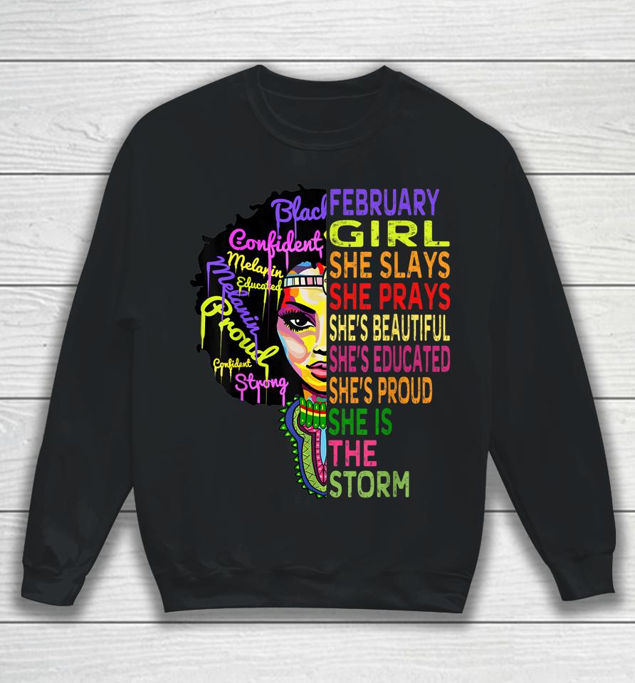 February Girl African American Black Girl Magic Sweatshirt