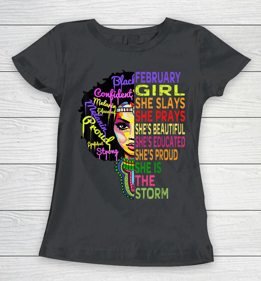 February Girl African American Black Girl Magic Women T-Shirt