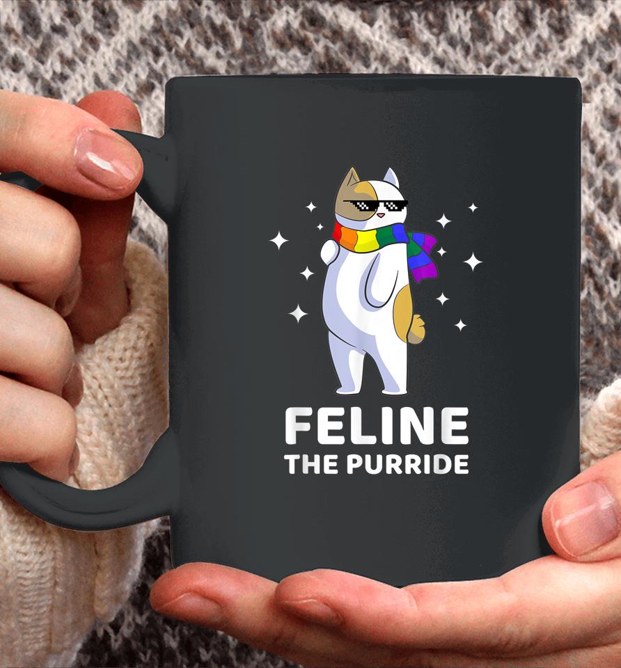 Feline The Purride Lgbt Gay Pride Cat Coffee Mug