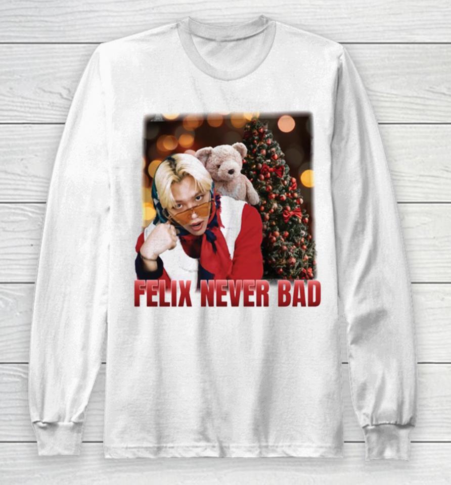 Felix Never Bad Stray Kids Christmas Evel Long Sleeve T-Shirt