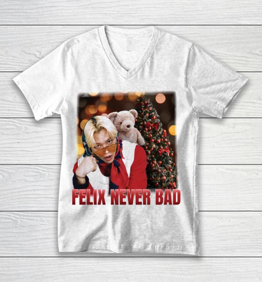 Felix Never Bad Stray Kids Christmas Evel Unisex V-Neck T-Shirt