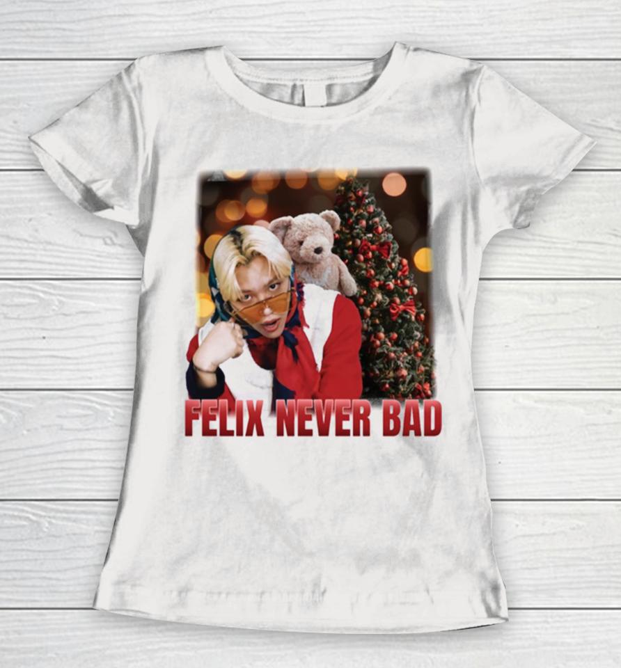 Felix Never Bad Stray Kids Christmas Evel Women T-Shirt