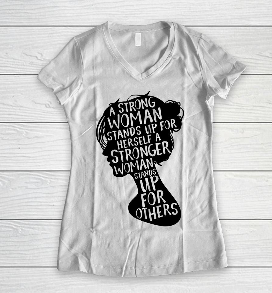 Feminist Empowerment Womens Rights Social Justice March Women V-Neck T-Shirt
