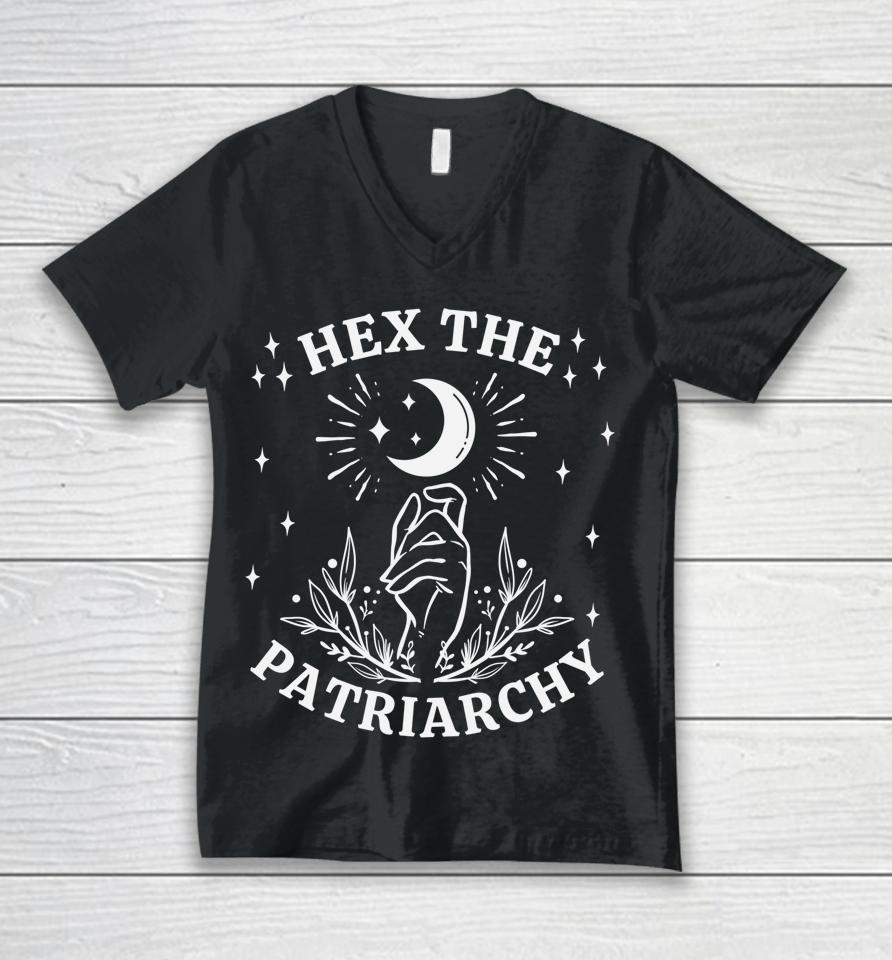 Feminist Witch Hex The Patriarchy Unisex V-Neck T-Shirt