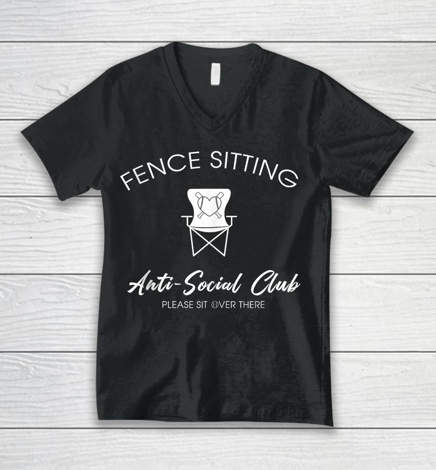 Fence Sitting Anti Social Club Unisex V-Neck T-Shirt