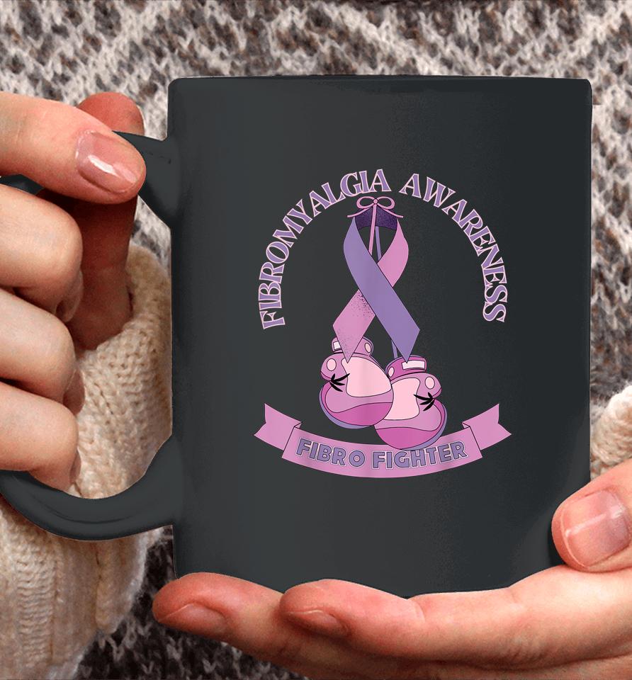 Fibromyalgia Awareness Ribbon Boxing Gloves Fibro Fighter Coffee Mug