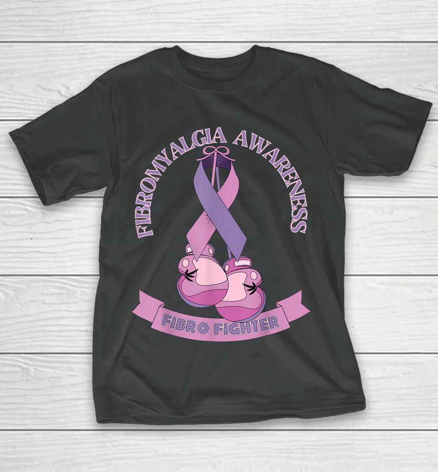 Fibromyalgia Awareness Ribbon Boxing Gloves Fibro Fighter T-Shirt