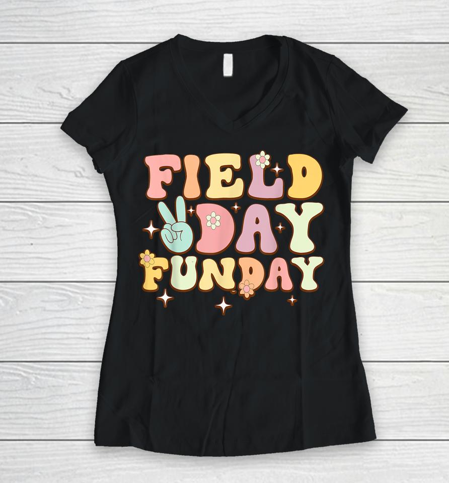 Field Day Fun Day Class Of 2023 Teacher Student Kids Women V-Neck T-Shirt