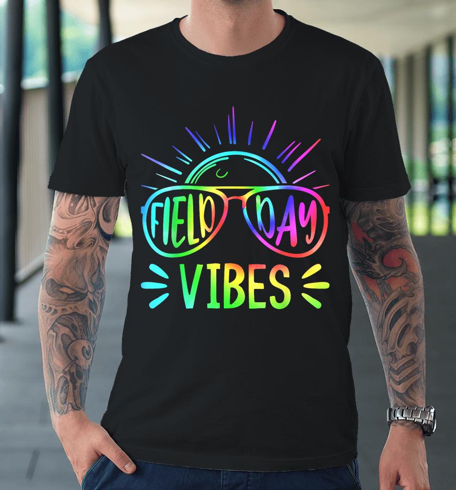 Field Day Vibes 2023 Teacher Kids Groovy Tie Dye Hippie Premium T-Shirt