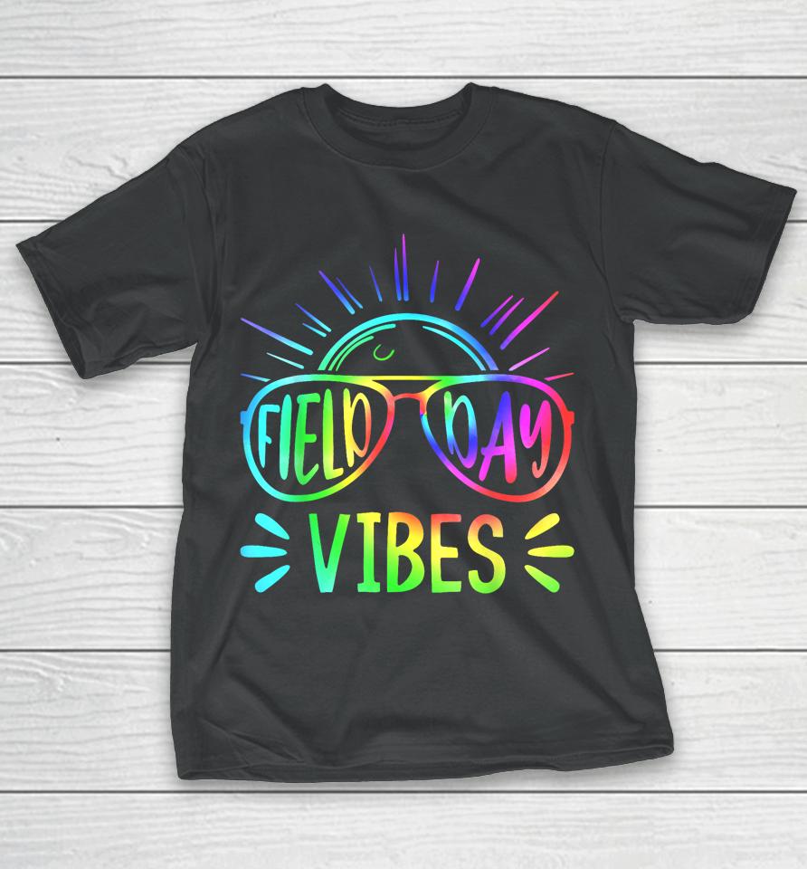 Field Day Vibes 2023 Teacher Kids Groovy Tie Dye Hippie T-Shirt