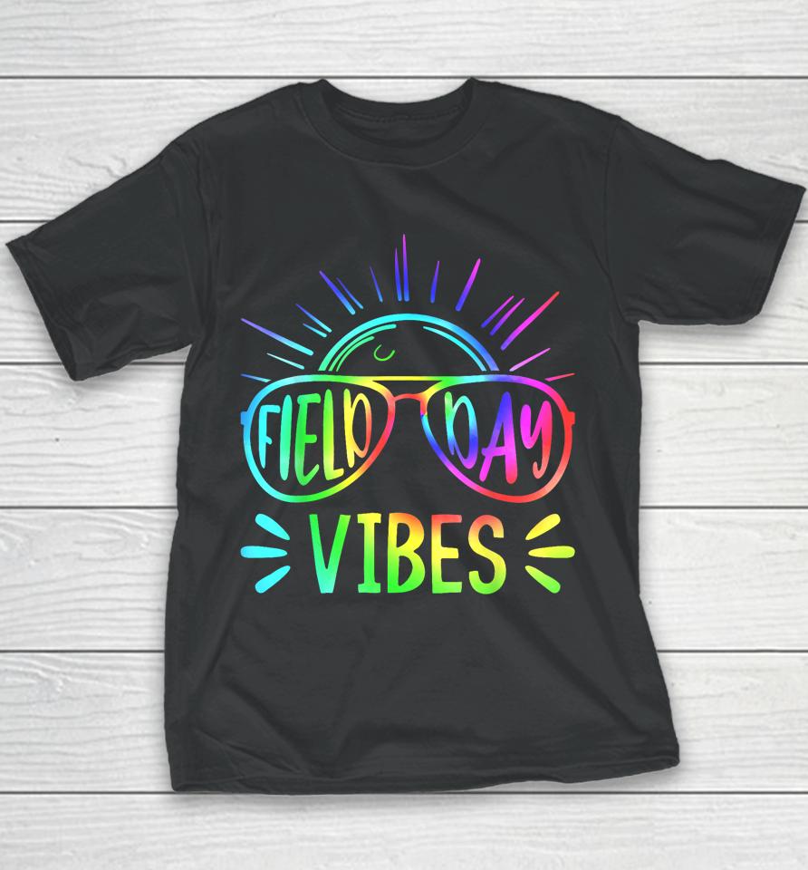 Field Day Vibes 2023 Teacher Kids Groovy Tie Dye Hippie Youth T-Shirt