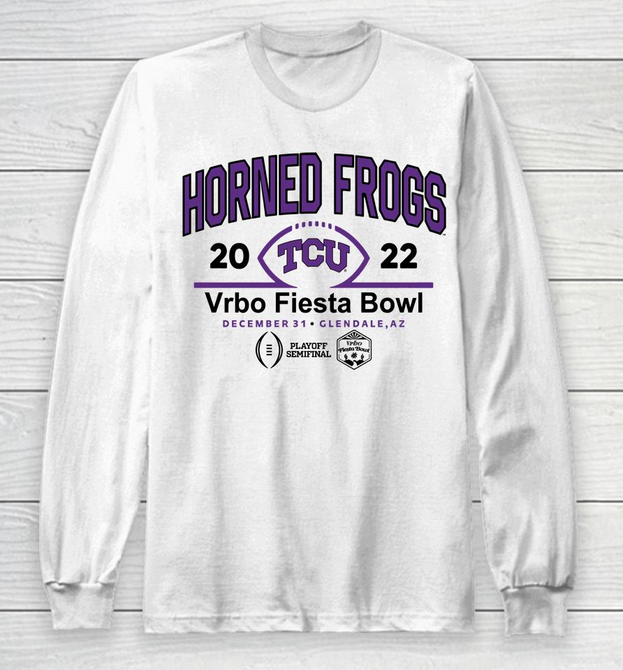 Fiesta Bowl Shop Tcu Horned Grogs Cfp Semifinal Vrbo Fiesta Bowl Team Logo Long Sleeve T-Shirt