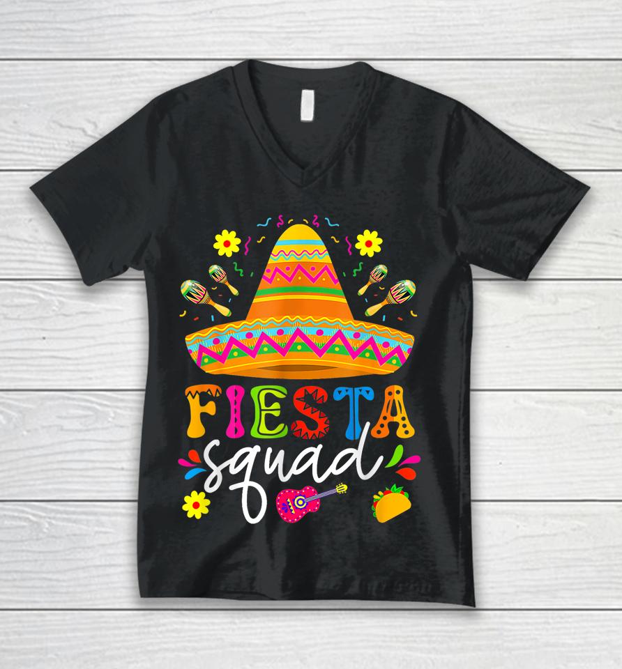 Fiesta Squad Cinco De Mayo Mexican Party Family Group Unisex V-Neck T-Shirt