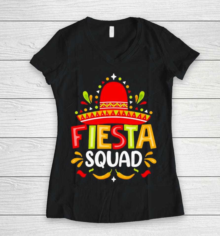 Fiesta Squad Cinco De Mayo Women V-Neck T-Shirt