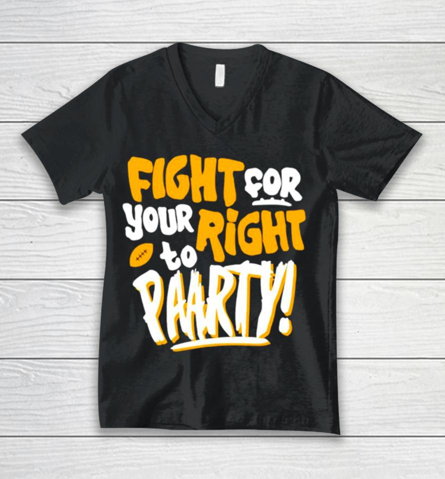 Fight For Your Right To Party Football Kansas City Chiefs Unisex V-Neck T-Shirt