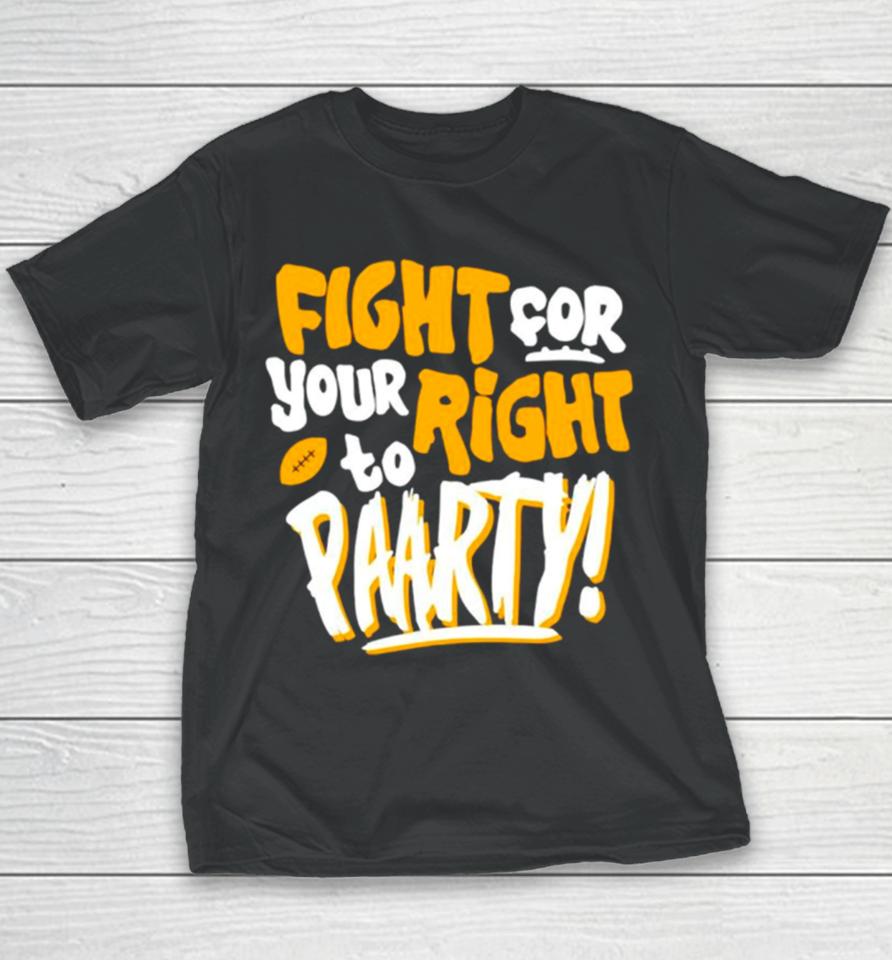 Fight For Your Right To Party Football Kansas City Chiefs Youth T-Shirt