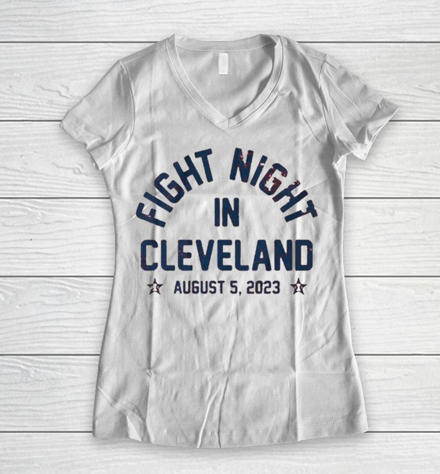 Fight Night In Cleveland Women V-Neck T-Shirt
