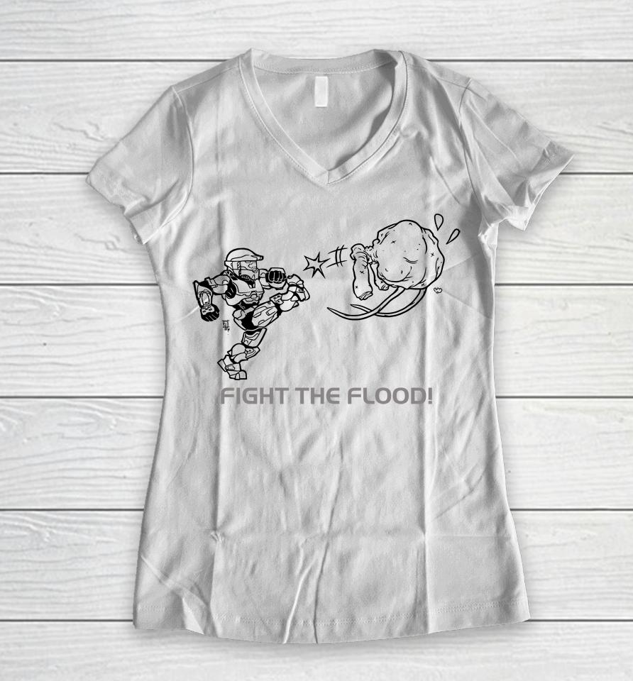 Fight The Flood Women V-Neck T-Shirt