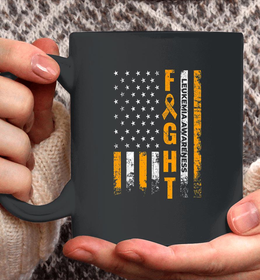 Fight Usa Flag Leukemia Awareness Cancer Survivor Gift Coffee Mug