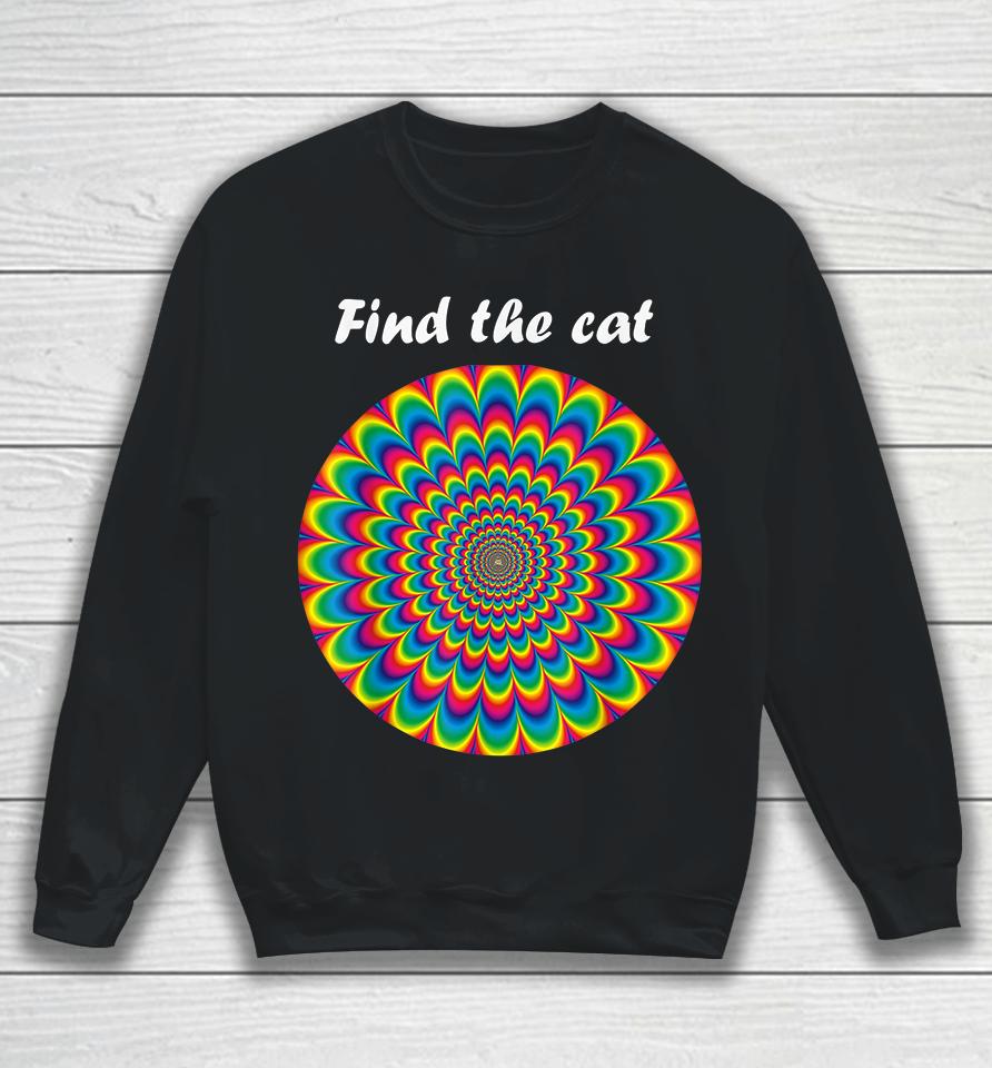 Find The Cat Optical Illusion Sweatshirt