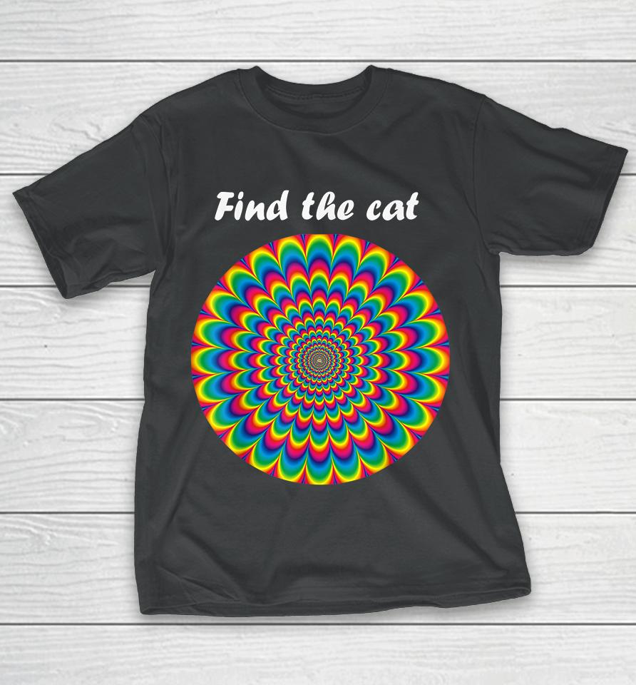 Find The Cat Optical Illusion T-Shirt