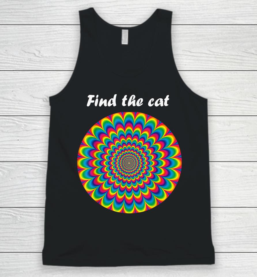 Find The Cat Optical Illusion Unisex Tank Top