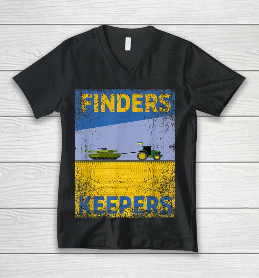 Finder Keeper Funny Ukrainian Farmer Steals Unisex V-Neck T-Shirt