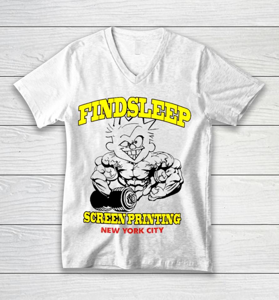 Findsleep Screen Printing New York City Unisex V-Neck T-Shirt