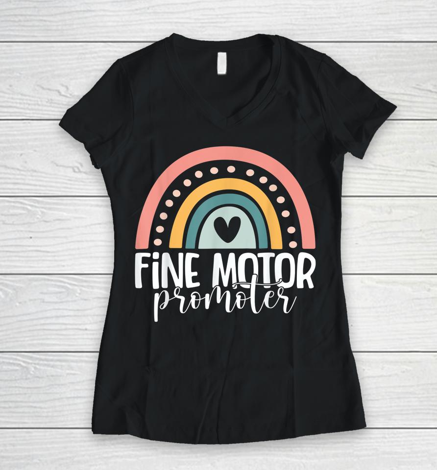 Fine Motor Promoter Cute Occupational Therapy Ot Therapist Women V-Neck T-Shirt