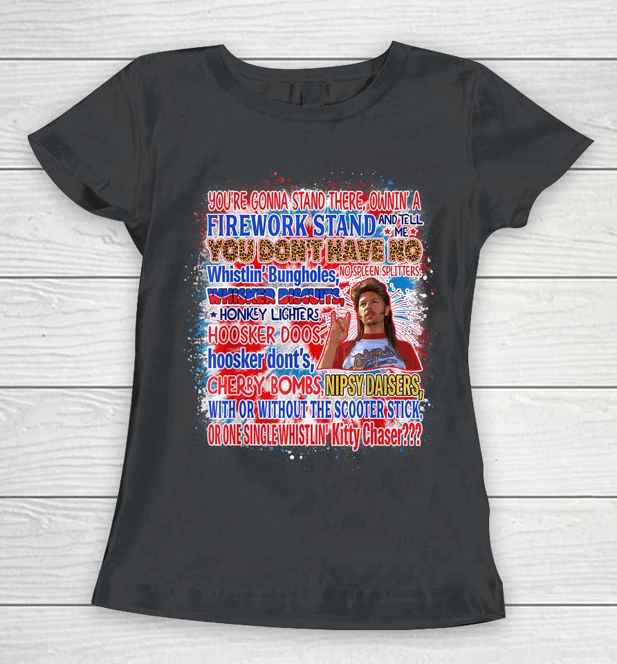 Firework Happy 4Th Of July Merica Funny Joe American Flag Women T-Shirt