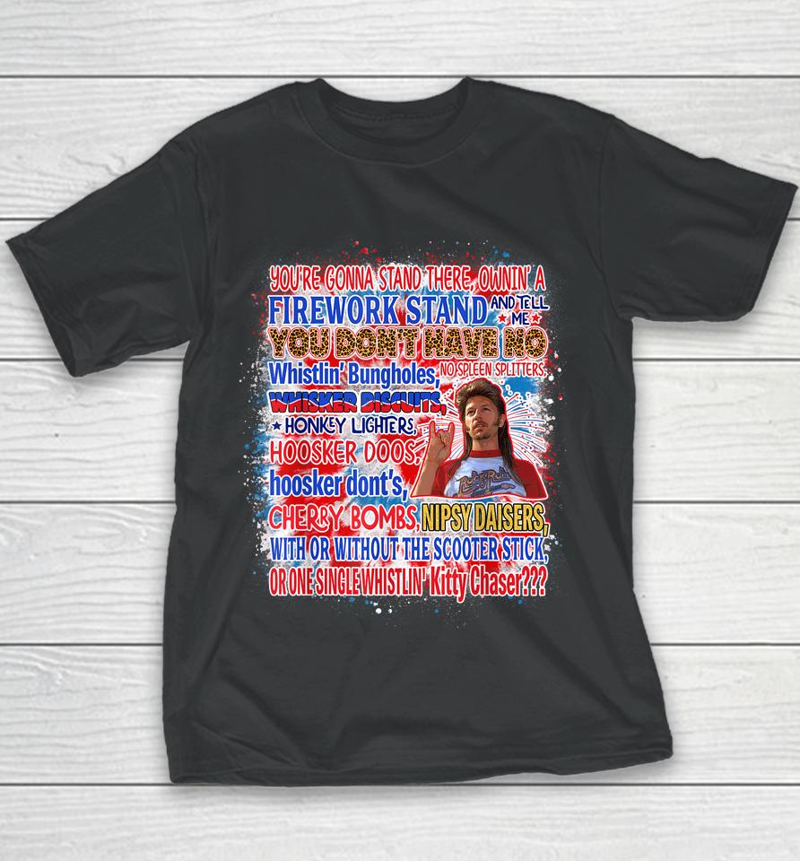 Firework Happy 4Th Of July Merica Funny Joe American Flag Youth T-Shirt
