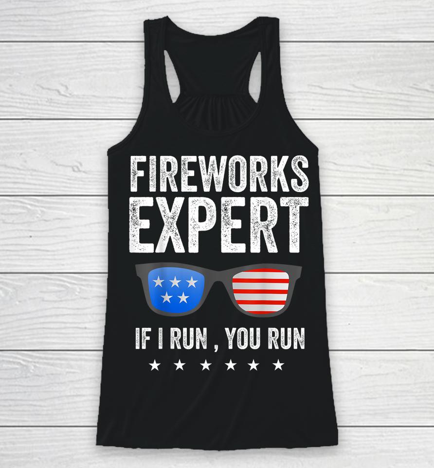 Fireworks Expert Funny 4Th Of July Patriotic Men Women Usa Racerback Tank