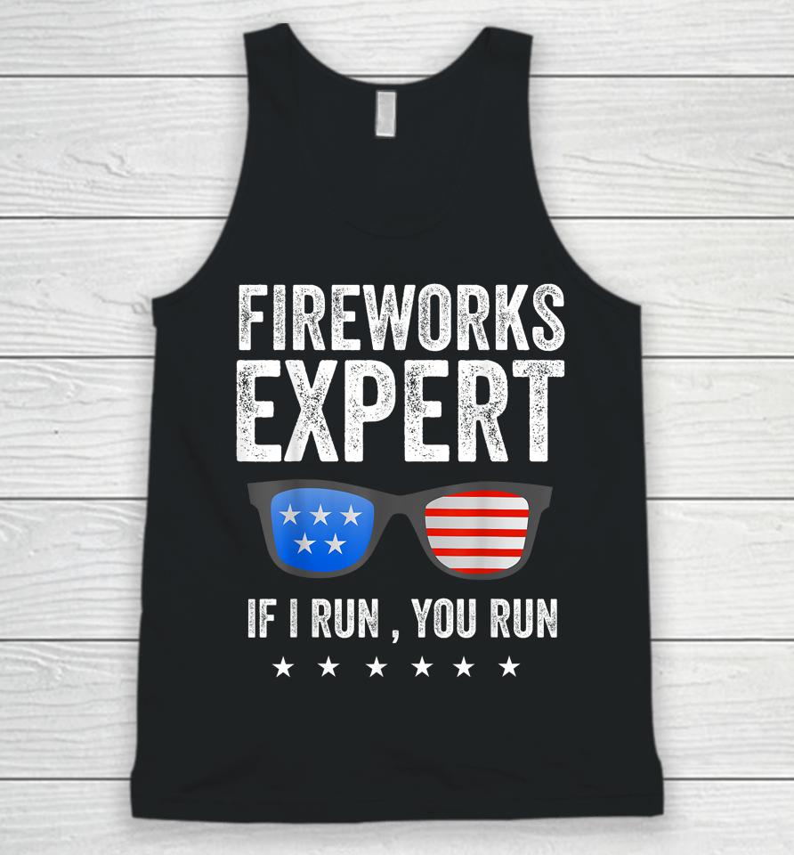 Fireworks Expert Funny 4Th Of July Patriotic Men Women Usa Unisex Tank Top