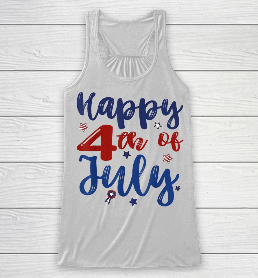 Fireworks Happy 4Th Of July Us Flag American 4Th Of July Racerback Tank