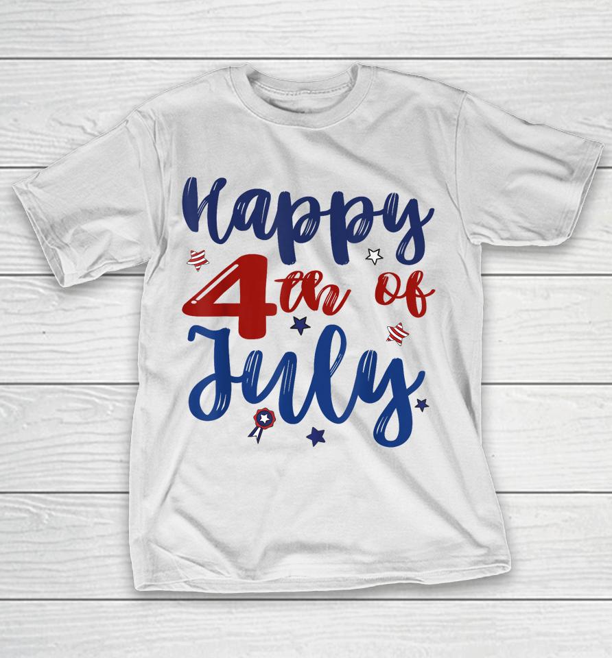 Fireworks Happy 4Th Of July Us Flag American 4Th Of July T-Shirt